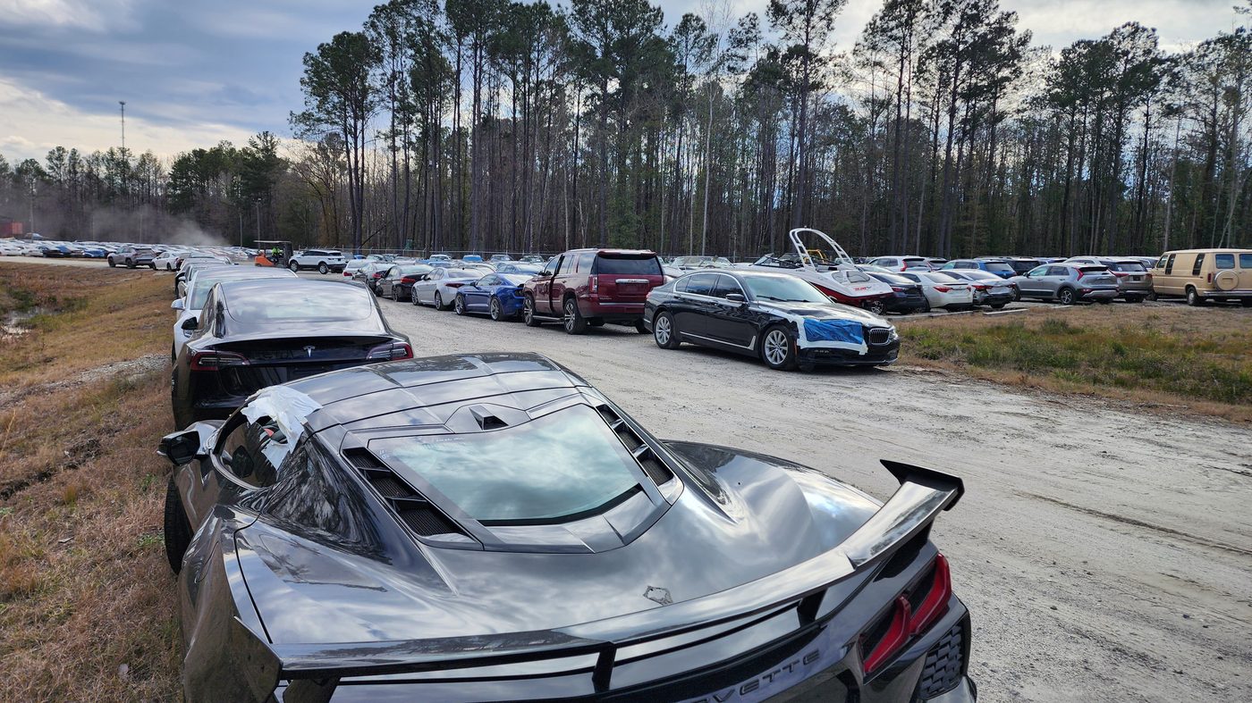 High-value vehicle staged in the export yard